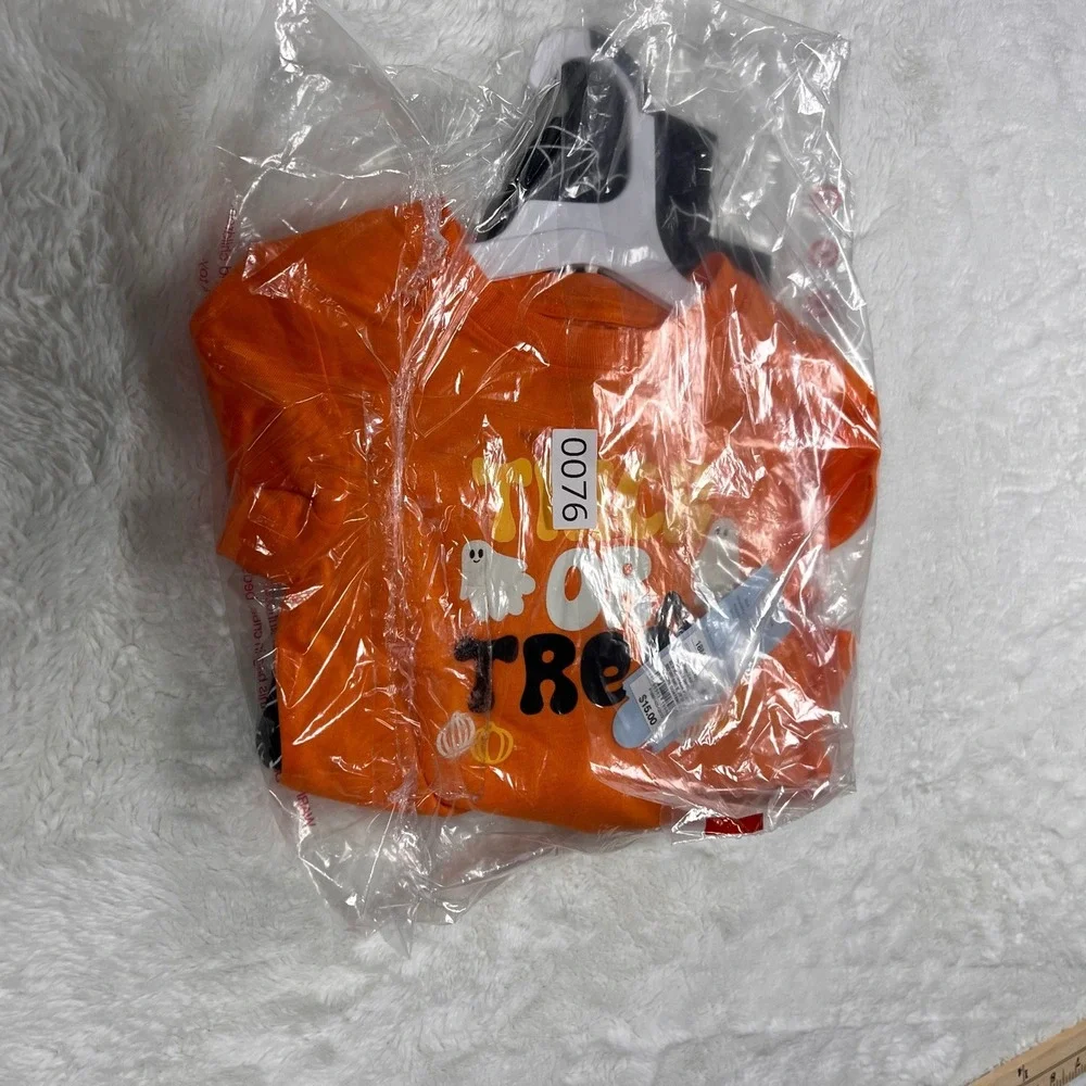 Cat Jack Toddler Girls Orange Trick or Treat‎ Ghost Spider Web Halloween Set 18M